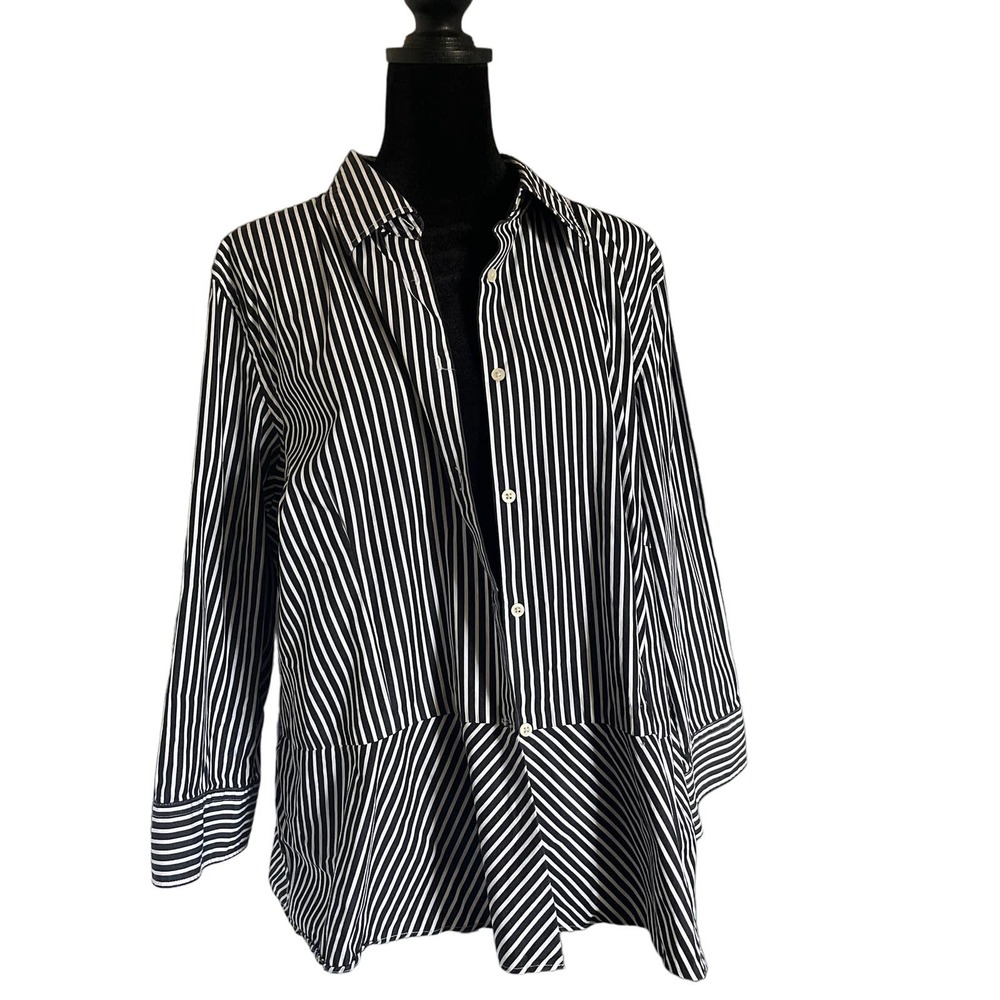 Lauren (RL) Adorable Striped Button Up Shirt- Plus Size 16 - Picture 1 of 4